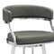 Armen Living Dione 30" Bar Height Swivel Gray Faux Leather and Brushed Stainless Steel Bar Stool 840254335127 - alternate 2